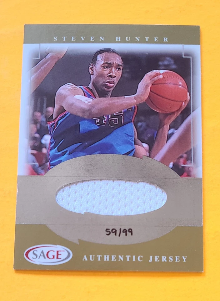 2001 SAGE #J11 Steven Hunter Authentic Jerseys Gold /99 - Image 1 of 2
