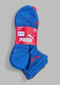 PUMA Boys Socks High Quarter Arch Support Cushion School 6 Pair Shoe Size 4Y-9.5 - Picture 1 of 4