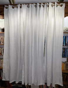 4 panels (2 pr) EUC white poly/cotton "Threshold" (Target brand) 81"Lx42"W each - Picture 1 of 16