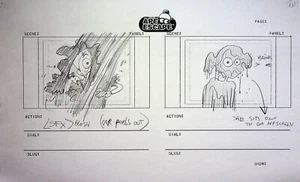 Página de guión gráfico de producción dibujada a mano Ape Escape serie de televisión 2009 #WW - Imagen 1 de 2