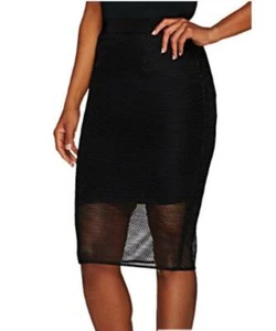 Gorgeous NWOT G.I.L.I. Got it Love it Slim Pencil Skirt with Mesh Overlay SZ 8 - Picture 1 of 7
