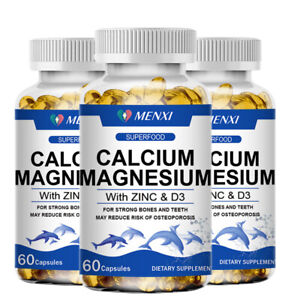 3 Bottles Kalzium, Magnesium & Zink -180 vegane Tabletten-Vitamin D-Stoffwechsel