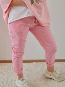 Joggpants italymode hose candypink zierknöpfe stretchig - Bild 1 von 3