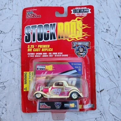 Racing Champions 1998 Stock Rods Gold 1/64 #97 '34 Ford Jeff Burton #99 Exide Foto 1 de 4