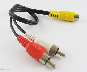 5pcs RCA Female to 2 RCA Male Plug Y Splitter Audio Video AV Adapter Cable 28cm - Picture 1 of 6