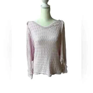 Suéter Free People We The Free Thien’s Hassi Rosa Algodón Tejido Talla Pequeña - Imagen 1 de 8