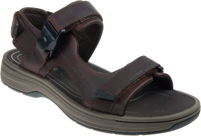 Clarks SALTWAY TRAIL Dark Brown Leather Mens Sandals Size UK 7 - 12G - Image 1 of 4