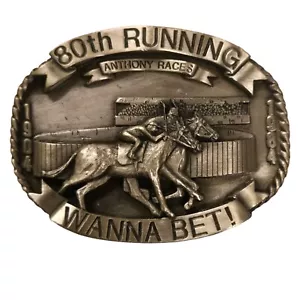 Fibbia cintura Anthony KS cavallo levriero corsa 1984 Kansas Wanna Bet pista - Foto 1 di 17