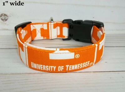 HANDMADE Tennessee Vols UT Terri's Dog Collar custom made University of orange fabric TN
