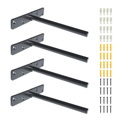 4 pcs Floating Shelf Brackets for Concealed Wood Shelves - Premium Heavy Duty - Image 1 of 4