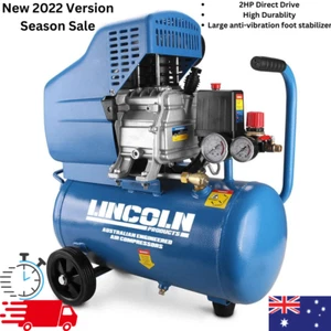 Lincoln Direct Drive Air Compressor 24L 2HP Inflator Pump Portable AU - Picture 1 of 10