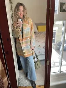 New Sezane Harry Oversized Coat Size 6 8 Wool Gingham Check £310 - Picture 1 of 9