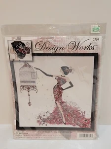 Design Works Counted Cross Stitch Kit "Birdcage Elegance" Romantic Lady #2754 - Picture 1 of 8