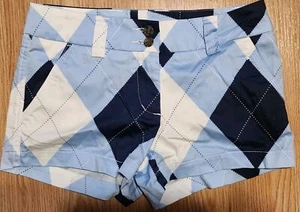 Loudmouth Damengröße 0 Minigolfshorts blau Argyle Taschen  - Bild 1 von 3