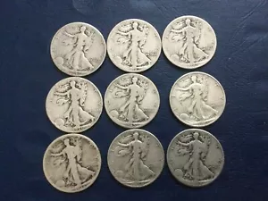 10 US Walking Liberty 90% Silver Half Dollar War Years Collection - Picture 1 of 2
