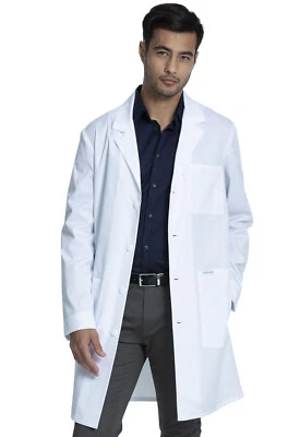 Cherokee Scrubs Unisex 38" Lab Coat Ck460 WHT White Free Shipping - Image 1 of 4