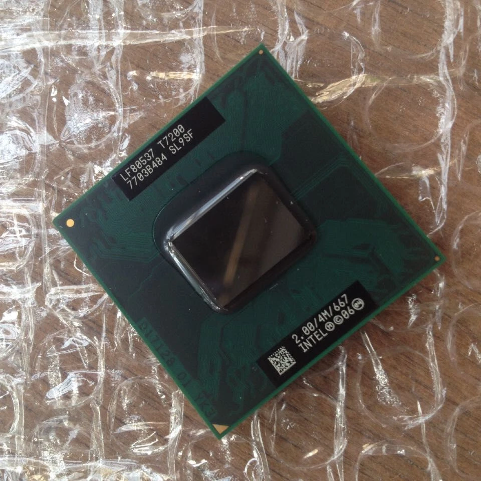 Intel Core 2 Duo Mobile T7200 SL9SF 2.0GHz 4M 667MHz Socket M Processor CPU - Image 1 of 1