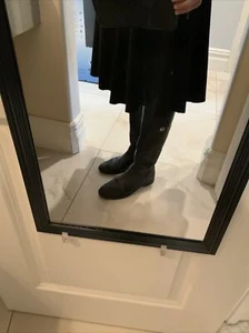 Gebrauchte Tory Burch Damen Reitstiefel schwarz Leder Größe 38,5/8 - Bild 1 von 7