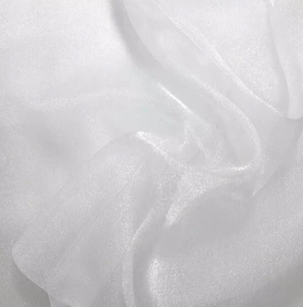 White Crystal Organza Fabric 60” Width Sold By The Yard - Image 1 of 1