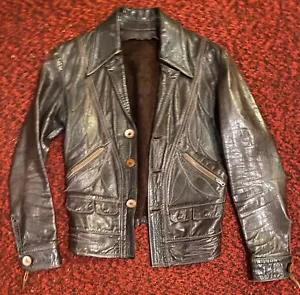 GIACCA PELLE PRIMI ANNI 70 EAST WEST STRUMENTI MUSICALI "Rover" Soft Hide - MS - Foto 1 di 12