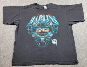 Vintage 1993 Salem Sportswear Florida Marlins Shirt Mens Large Black Graphic - Picture 1 of 13