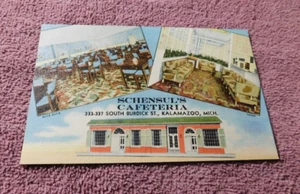 Kalamazoo Michigan Schensul's Cafeteria Vintage Postcard - Picture 1 of 2