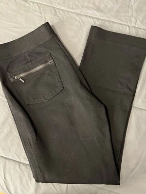 INC Black Pull On Stretch Mid Rise Slim Bootcut Pants US M 8/10 Zipper Pockets - Изображение 1 из 4