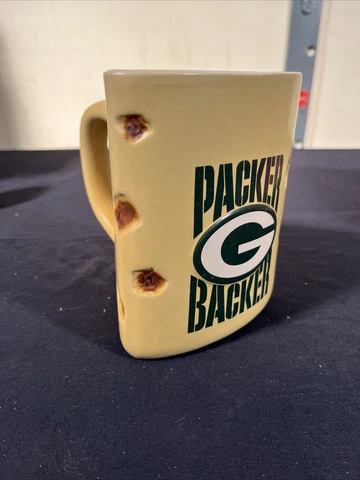 Green Bay Packers "Packer Backer" Large Cheese Slice Head Beer Mug Cup NFL Cover