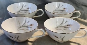 VINTAGE 1980s Sango Simplicity Silver Edge Wheat Motif China tea set in Exc Cond - Picture 1 of 10