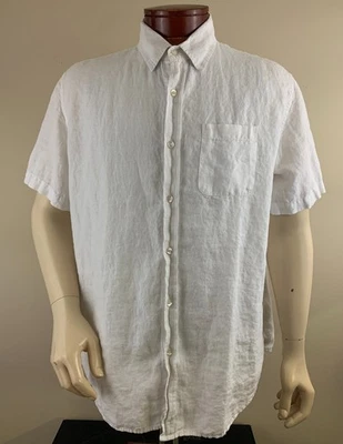 L.L. BEAN Men's Slightly Fitted 100% Linen Short Sleeve Button Front Shirt Sz XL - Image 1 of 4
