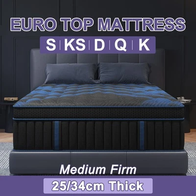 Queen Double King Single COOL-GEL Memory Foam Pocket Spring 25/34CM Mattress - image 1 of 4