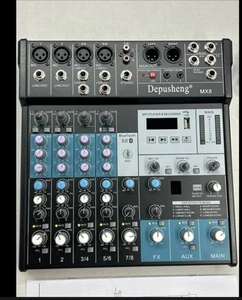 Mixer Audio Depusheng MX8 Sound Board DJ Console 8-Channel Mixing Controller 48V - Picture 1 of 3