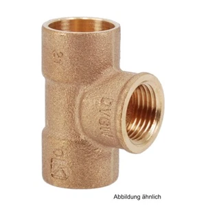 Lötfitting Rotguss T-Stück 90° mit 1 Innengewinde,Serie 4130G,22mm - 3/4" - 22mm - Bild 1 von 1