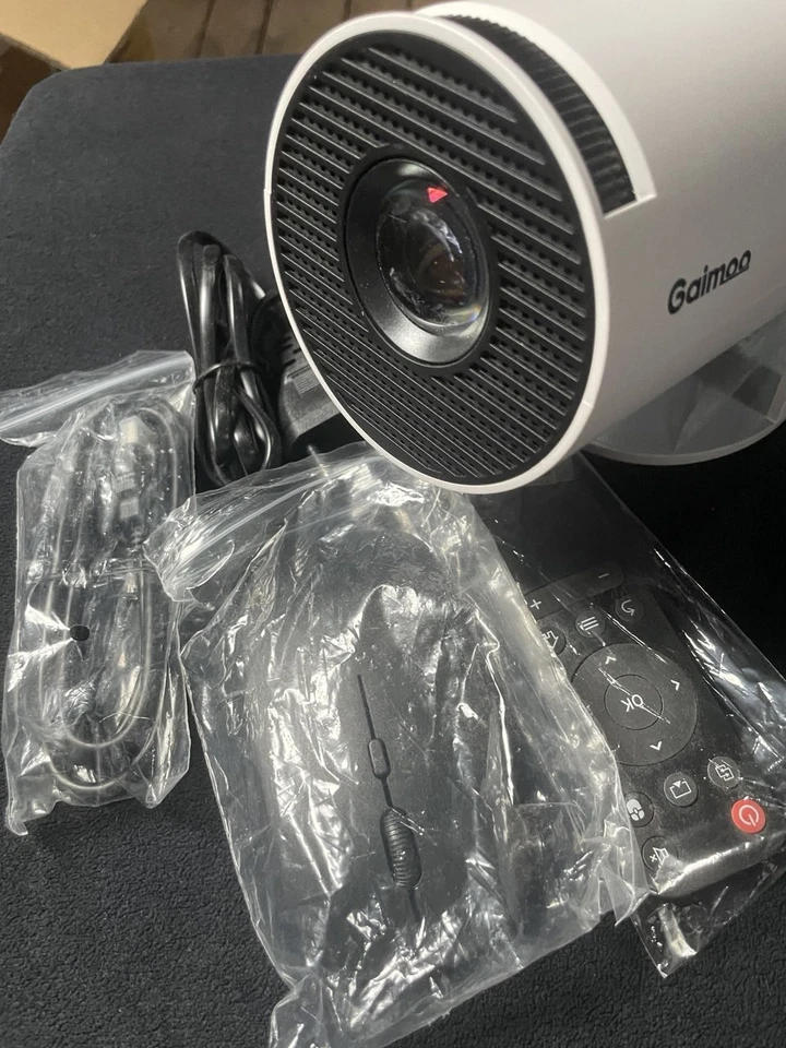 Gaimoo Mini Beamer 4K FHD, 1080P, 180° Drehbar, Dual WiFi, BT 5.0, neuwertig OVP - Bild 1 von 4