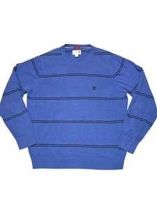 Vintage Crest By Tommy Hilfiger Blue Stripe Crewneck Sweater With Logo Y2K - Picture 1 of 8