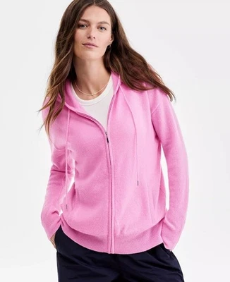 Suéter con Capucha Charter Club Cashmere Cremallera Completa-Pequeño-Rosa-NUEVO CON ETIQUETAS Ventas al por menor $199 Foto 1 de 4