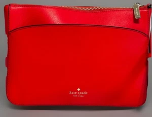 NEU AUTHENTISCH KATE SPADE NEW YORK LEDER CROSSBODY HANDTASCHE HELLROT S338 - Bild 1 von 14