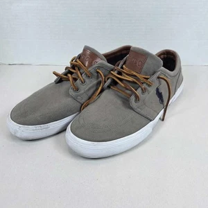 Polo Ralph Lauren Men's sneakers Faxon Low size 10.5 gray with leather laces - Picture 1 of 9
