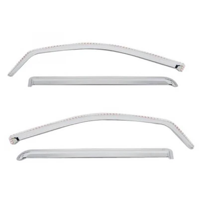 Putco 480442 4 Piece Tape On Chrome Window Visors for Silverado / Sierra Double - Image 1 of 4