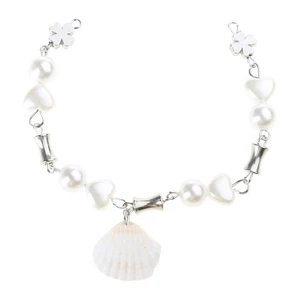 Fashionable Shell Pearls Wristband Four Leaf CloversBracelet Adjustable Bangle - Picture 1 of 8