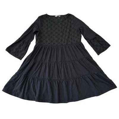 Vestido Odd Molly Con Ojales Cortos en Niveles Talla Mediana (2) Negro Bruja Boho Western Foto 1 de 4