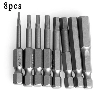 Metric Hex Key Bit Set 8PCS Quick Connect for Electric Screwdrivers Drill - Image 1 of 4