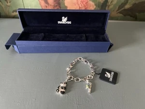 Bellissimo Bracciale Panda Charm Tono Argento Swarovski Come Nuovo Con Scatola Nuovo Con Etichetta - Foto 1 di 18
