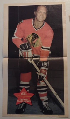 Póster de hockey 1971-72 O-Pee-Chee OPC Bobby Hull buen estado ¡Raro! Foto 1 de 4