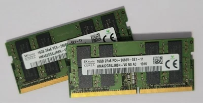 32GB (2x16GB) PC4-21300 DDR4-2666MHz 2Rx8 Non-ECC Hynix HMA82GS6JJR8N-VK #A73 - Image 1 of 2