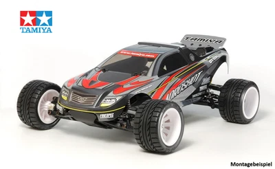 TAMIYA R/C BAUKASTEN TRUGGY "AQROSHOT" 1:10 AUF DT03T CHASSIS # 300058610 - Bild 1 von 4