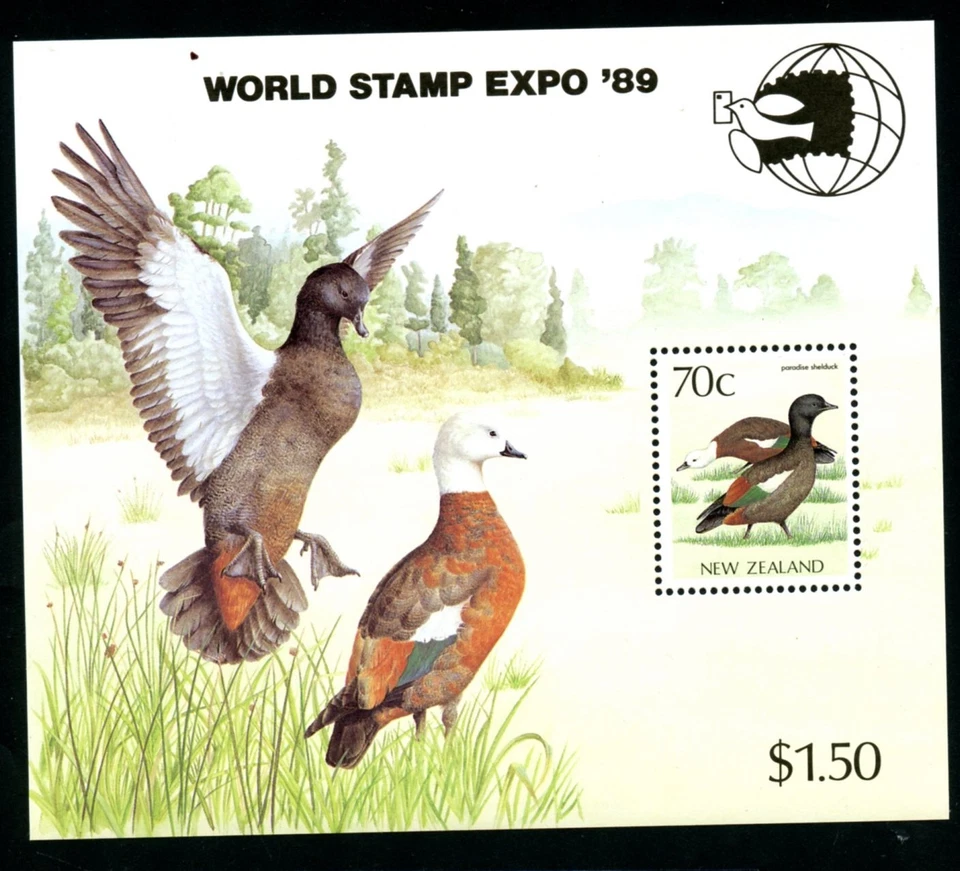 LOTE 32458 COMO NUEVO NH OG 882a HOJA RECUERDO AVES EXPOSICIÓN '89 SELLOS DE NUEVA ZELANDA Foto 1 de 1