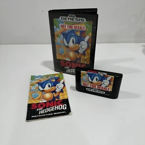 Sonic the Hedgehog Sega Genesis Complete CIB Not For Resale Version - Picture 1 of 5