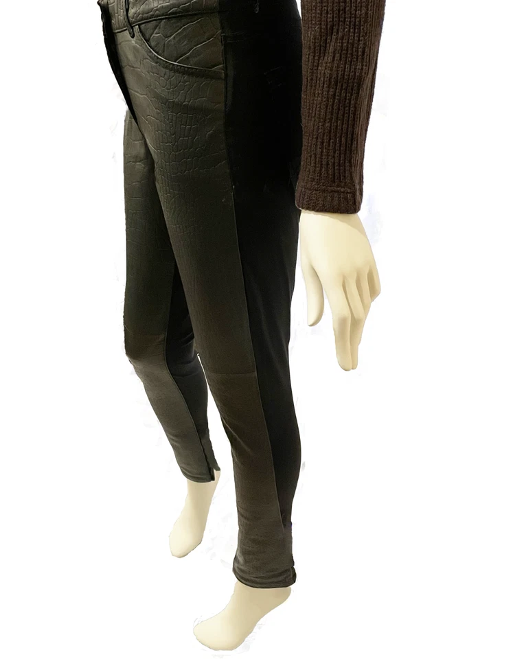 Nicole Miller Leather Pant w/Croc Texture Size 10 - Image 1 of 4