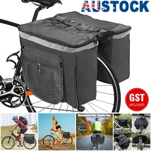 Bicycle Pannier Rack Bag Waterproof Bicycle Rear Saddle Double Bag Carrier 25L - Picture 1 of 20